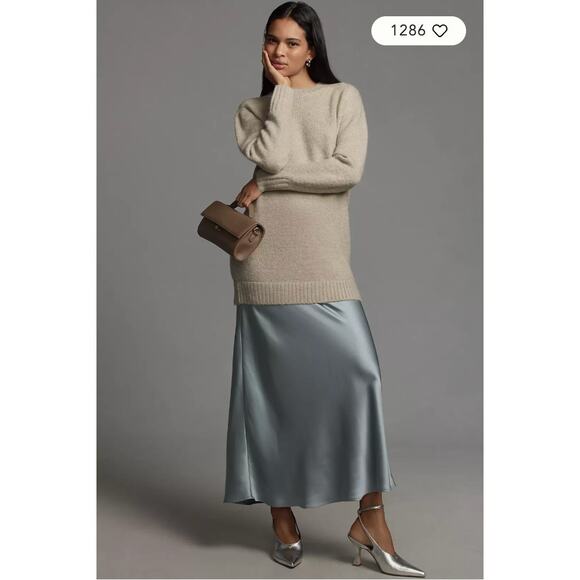 Anthropologie Dresses & Skirts - Anthropologie Long-Sleeve Twofer Sweater Slip Midi Dress Large